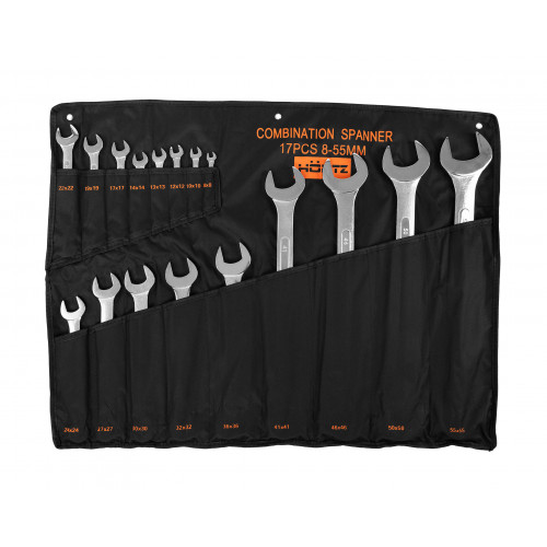 Набор ключей комбиниров.17шт. (8-55) хромированный HOR