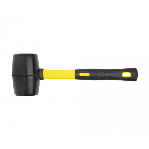 Киянка резиновая 450 грамм черная с фиберглассовой ручкой HORTZ