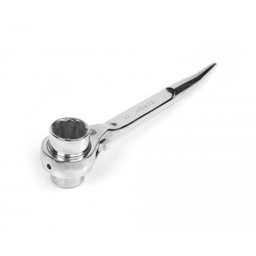 Ключ торцевой трещоточный укороченный 24х27 хром HOR