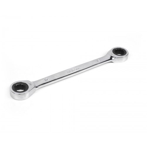 Ключ накидной двусторонний 12х13 трещоточный хромированныйHOR