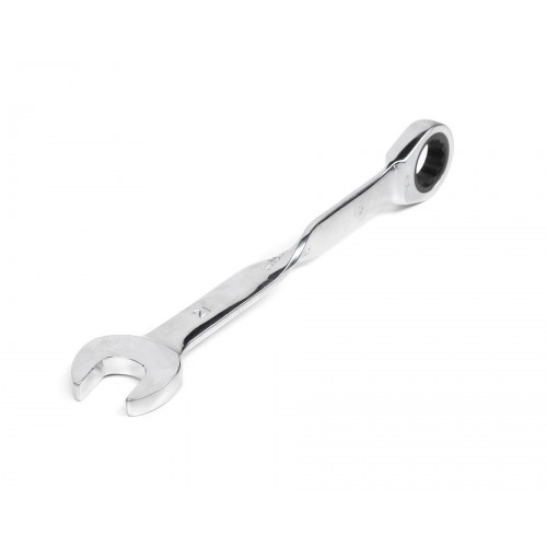 Ключ комбинированный трещоточный удлиненный 21х21 с изогнутой рукояткой хромированный HOR