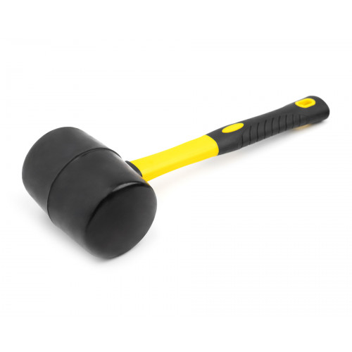 Киянка резиновая 680 грамм черная с фиберглассовой ручкой HORTZ