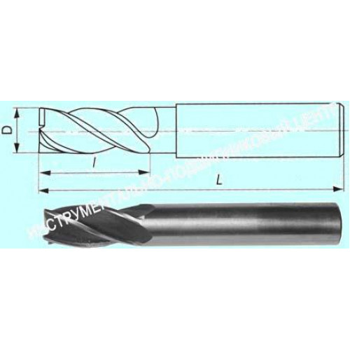 Фреза Концевая d 2,5х12х44 ц/х Р6АМ5 Z=3 