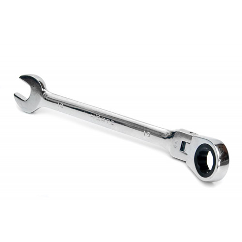 Ключ комбинированный трещоточный шарнирный 16х16 хромированный HOR