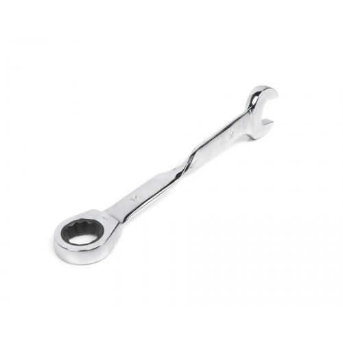 Ключ комбинированный трещоточный удлиненный 21х21 с изогнутой рукояткой хромированный HOR