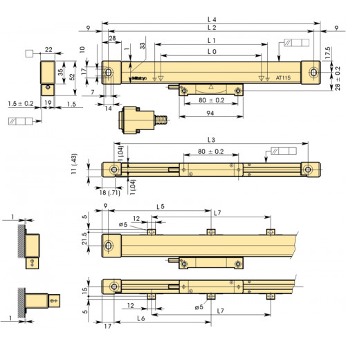 Система Linear Scale измерениядлины AT116-1000 539-287-30 Mitutoyo
