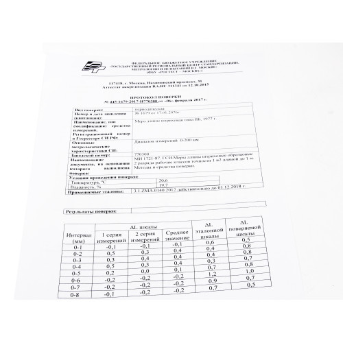 Мера длины штриховая брусковая тип IIБ 200мм (2 разряд)