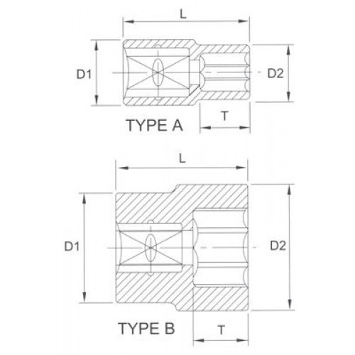 Licota N2011 Головка торцевая 6гр. 1/4