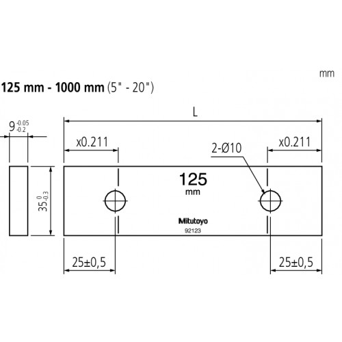 Мера длины плоскопарал.20 mm 611672-021 Mitutoyo