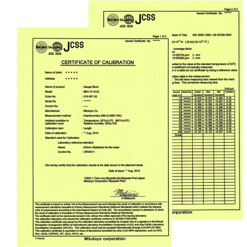 Набор концевых мер (47шт.), класс точности 2 516-964-60 Mitutoyo