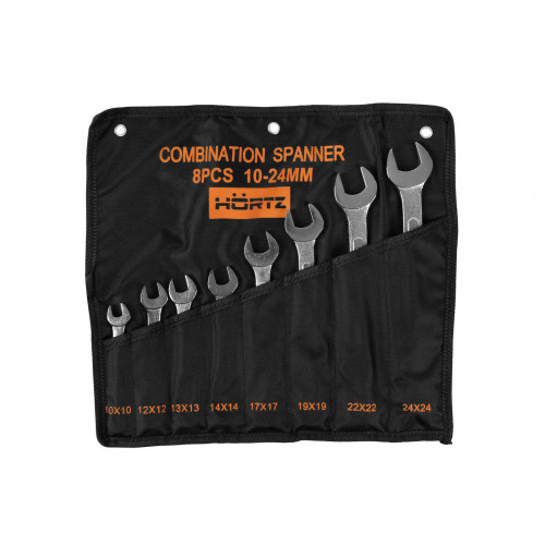 Набор ключей гаечных комбинированных 8 шт. (10-24) хромированный HORTZ