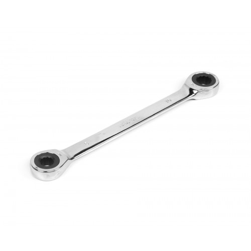 Ключ накидной двусторонний  8х10 трещоточный хромированныйHOR