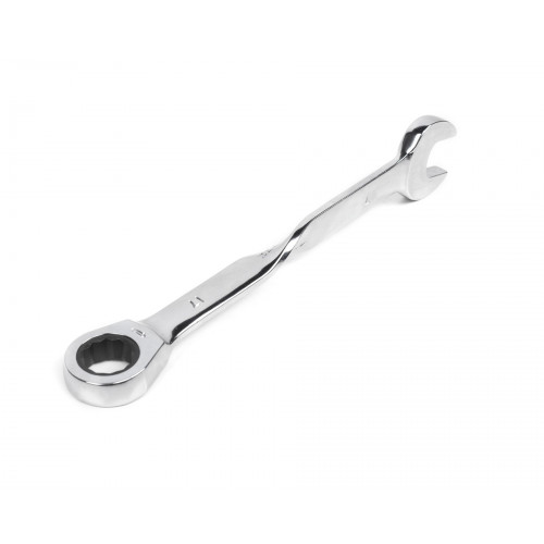 Ключ комбинированный трещоточный удлиненный 17х17 с изогнутой рукояткой хромированный HOR