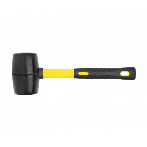 Киянка резиновая 450 грамм черная с фиберглассовой ручкой HORTZ