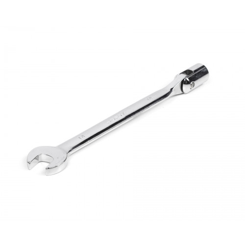 Ключ комбинированный торцевой шарнирный удлиненный 14х14 хромированный HORTZ