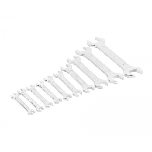 Набор ключей гаечных (рожковых) двусторонних 10 шт. (8-36) хромированнных HORTZ