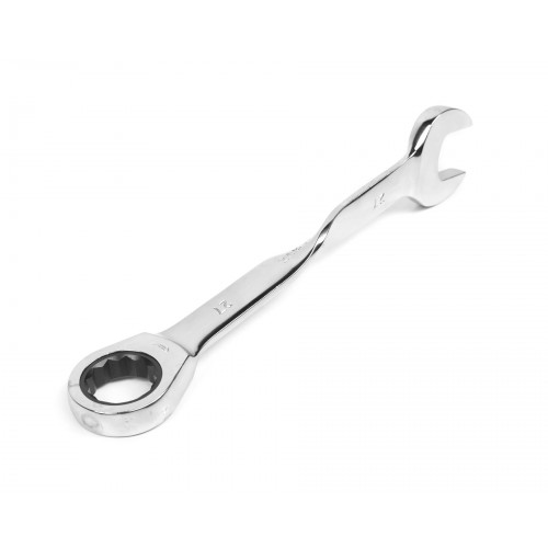 Ключ комбинированный трещоточный удлиненный 27х27 с изогнутой рукояткой хромированный HOR