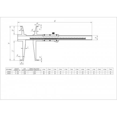 Штангенциркуль  ШЦ 9-150 0,02 SHAN