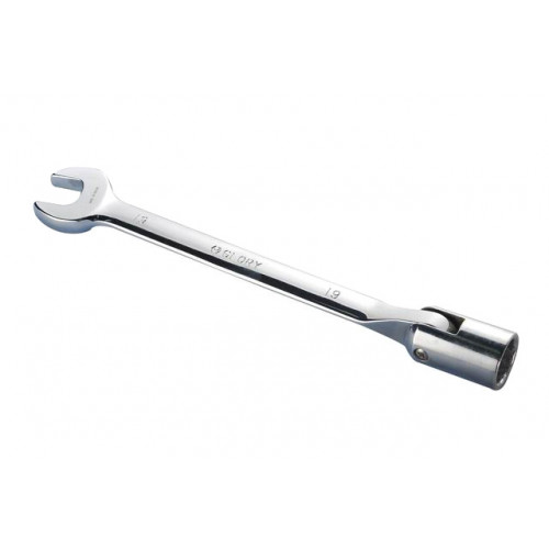 Ключ комбинированный торцевой шарнирный удлиненный 19х19 хромированный HORTZ
