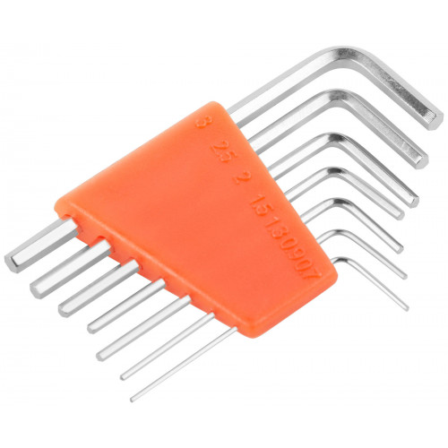 Ключи шестигранные HEX CrV 7 шт.( 0,7-3,0 мм ),пластиковый держатель