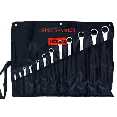 Набор ключей накидн.двуст.12шт. (6-32) брез. сум. сат.фин. HORTZ