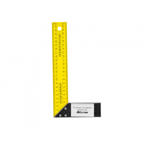 Угольник столярный 250х0,8 мм, алюминиевое основание