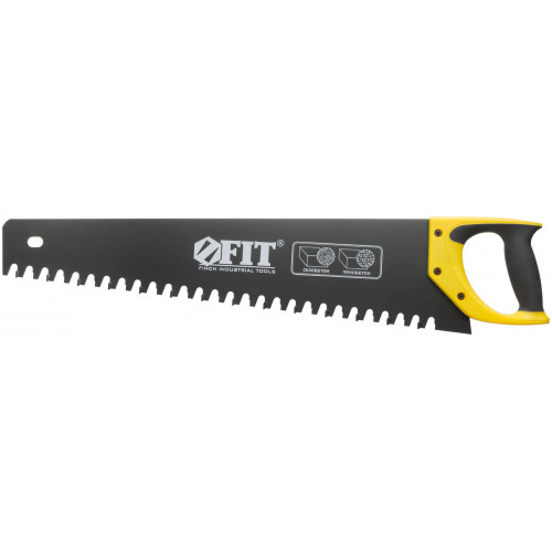 Ножовка по пенобетону, карбидные вставки на каждом 2-ом зубе, прорезиненная ручка 550 мм