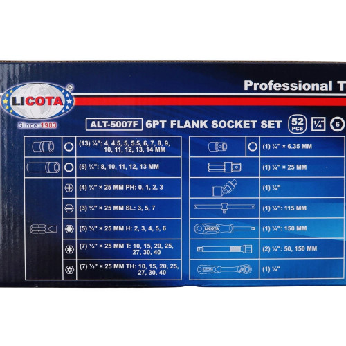 Licota ALT-5007F Набор торцевых головок 1/4