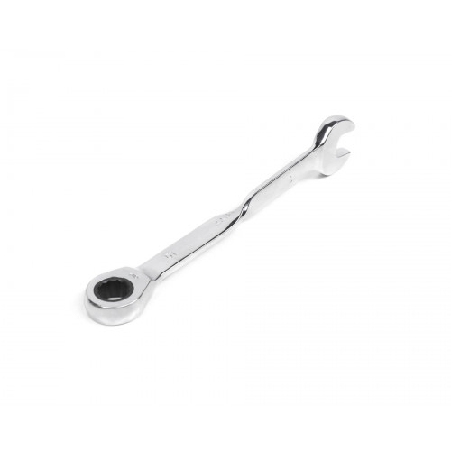 Ключ комбинированный трещоточный удлиненный 10х10 с изогнутой рукояткой хромированный HOR