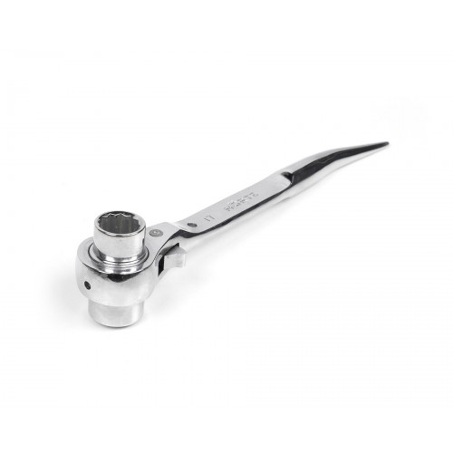 Ключ торцевой трещоточный укороченный 17х19 хром HOR