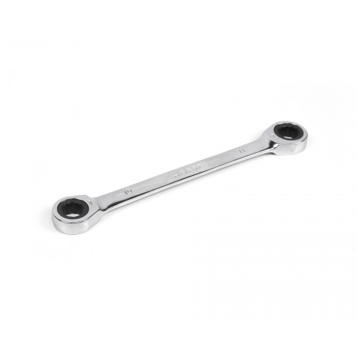 Ключ накидной двусторонний 10х11 трещоточный хромированныйHOR