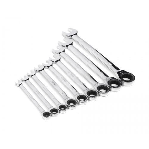 Набор ключей комб.трещот.  9шт. (8-22) хромированныйHOR