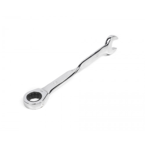 Ключ комбинированный трещоточный удлиненный 15х15 с изогнутой рукояткой хромированный HOR