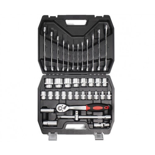 Набор автоинструмента с торцевыми шестигранными головоками и трещоткой 1/2