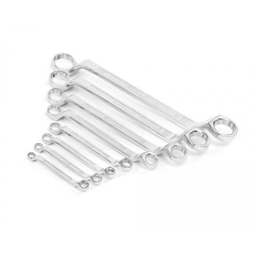 Набор ключей накидных двусторонних 8 шт. (8-36) хромированных HORTZ