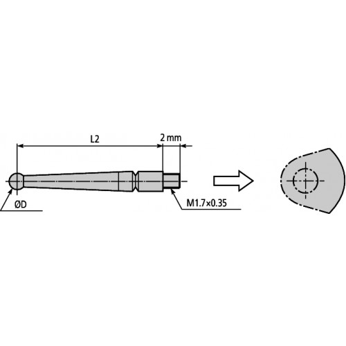 Наконечник d=1mml=12,8mm твердосплавный 21CZA044 Mitutoyo