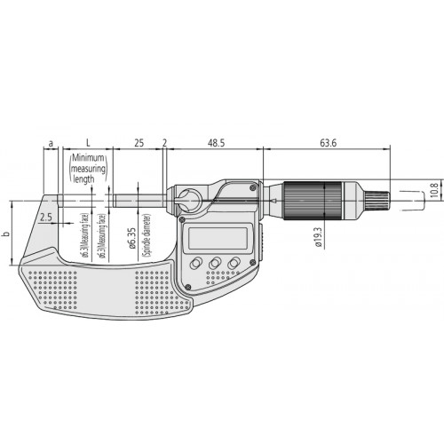 Микрометр МКЦ-  50 0,001 электронный 3-кн. с фрикционным барабаном, шаг 2мм MDE-50PX 293-146-30 Mitutoyo
