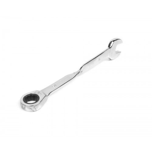 Ключ комбинированный трещоточный удлиненный 16х16 с изогнутой рукояткой хромированный HOR