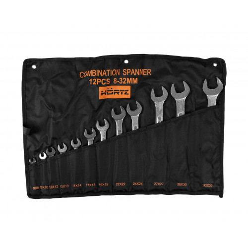 Набор ключей гаечных комбинированных 12 шт. (8-32) хромированный HORTZ