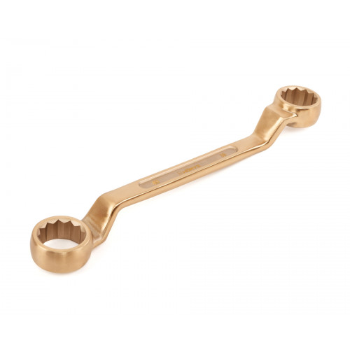 Ключ гаечный накидной двусторонний коленчатый 38х40 искробезопасный сплав BeCu 151-3840, HORTZ