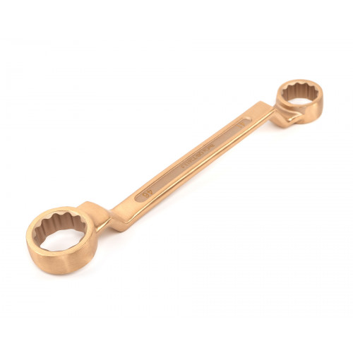 Ключ гаечный накидной двусторонний коленчатый 41х46 искробезопасный сплав BeCu 151-4146, HORTZ