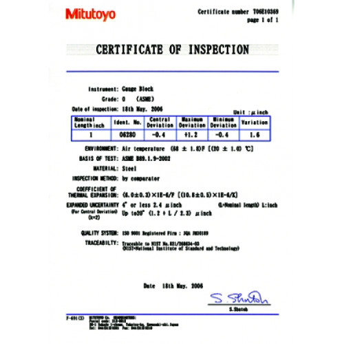 Набор концевых мер 516-342-10 Mitutoyo