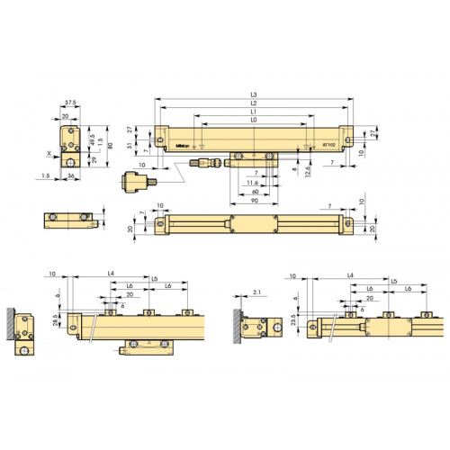 Система LinearScale AT103-1300 измерения длины цифровая 539-130-30 Mitutoyo