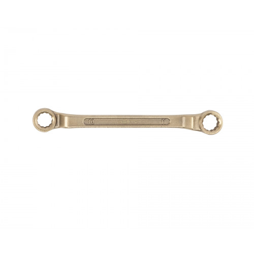Ключ гаечный накидной двусторонний коленчатый 10х11 искробезопасный сплав AlCu 151-1011, HORTZ