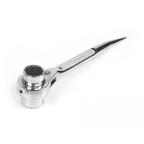 Ключ торцевой трещоточный укороченный 24х27 хром HOR