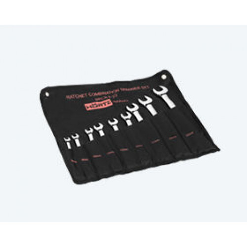 Набор ключей комб.трещот.  9шт. (8-22) хромированныйHOR