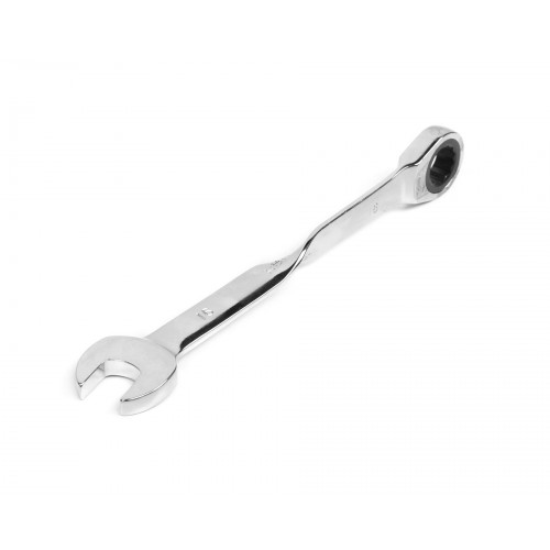 Ключ комбинированный трещоточный удлиненный 16х16 с изогнутой рукояткой хромированный HOR
