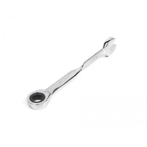 Ключ комбинированный трещоточный удлиненный 12х12 с изогнутой рукояткой хромированный HOR