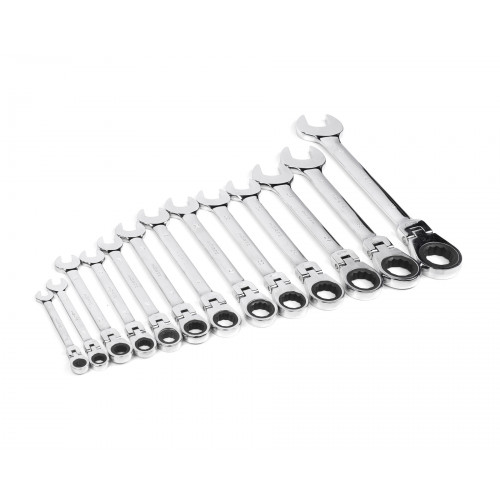Набор ключей комб.трещот.шарн.13шт.(8-32) хромированныйHOR