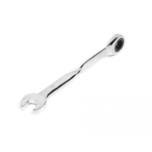 Ключ комбинированный трещоточный удлиненный 14х14 с изогнутой рукояткой хромированный HOR